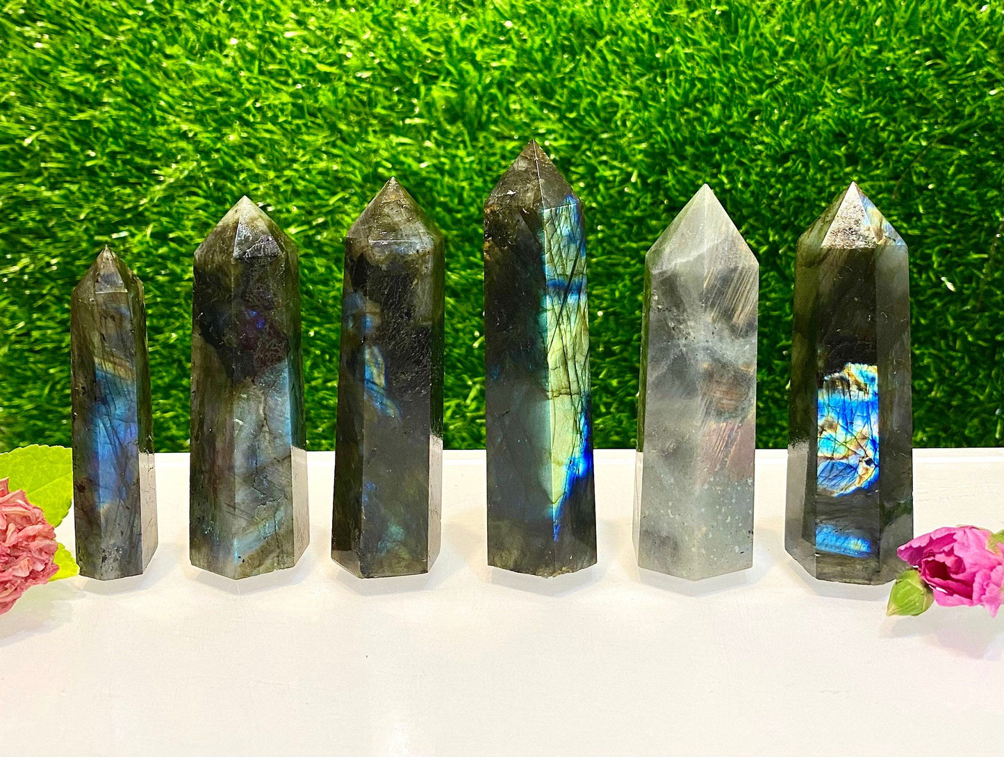 Wholesale Lot 1 Lb Natural Labradorite Obelisk Point Crystal Natural Energy