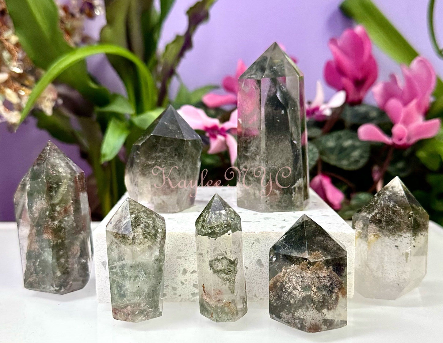 Wholesale Lot 1 Lb Natural Garden Quartz Lodalite Obelisk Point Crystal Natural Energy