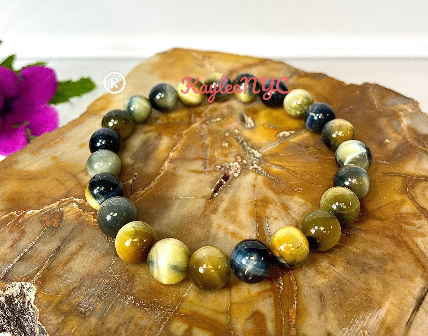 Wholesale 6 Pcs Natural Dream Tiger Eye 8mm 7.5” Stretch Bracelet Crystal Healing Energy