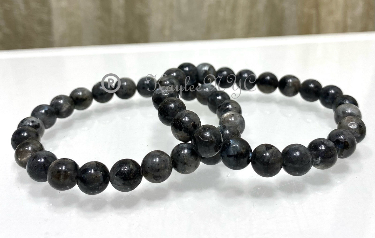 Wholesale 6 Pcs Natural Larvikite 8mm 7.5” Crystal Healing Stretch Bracelet