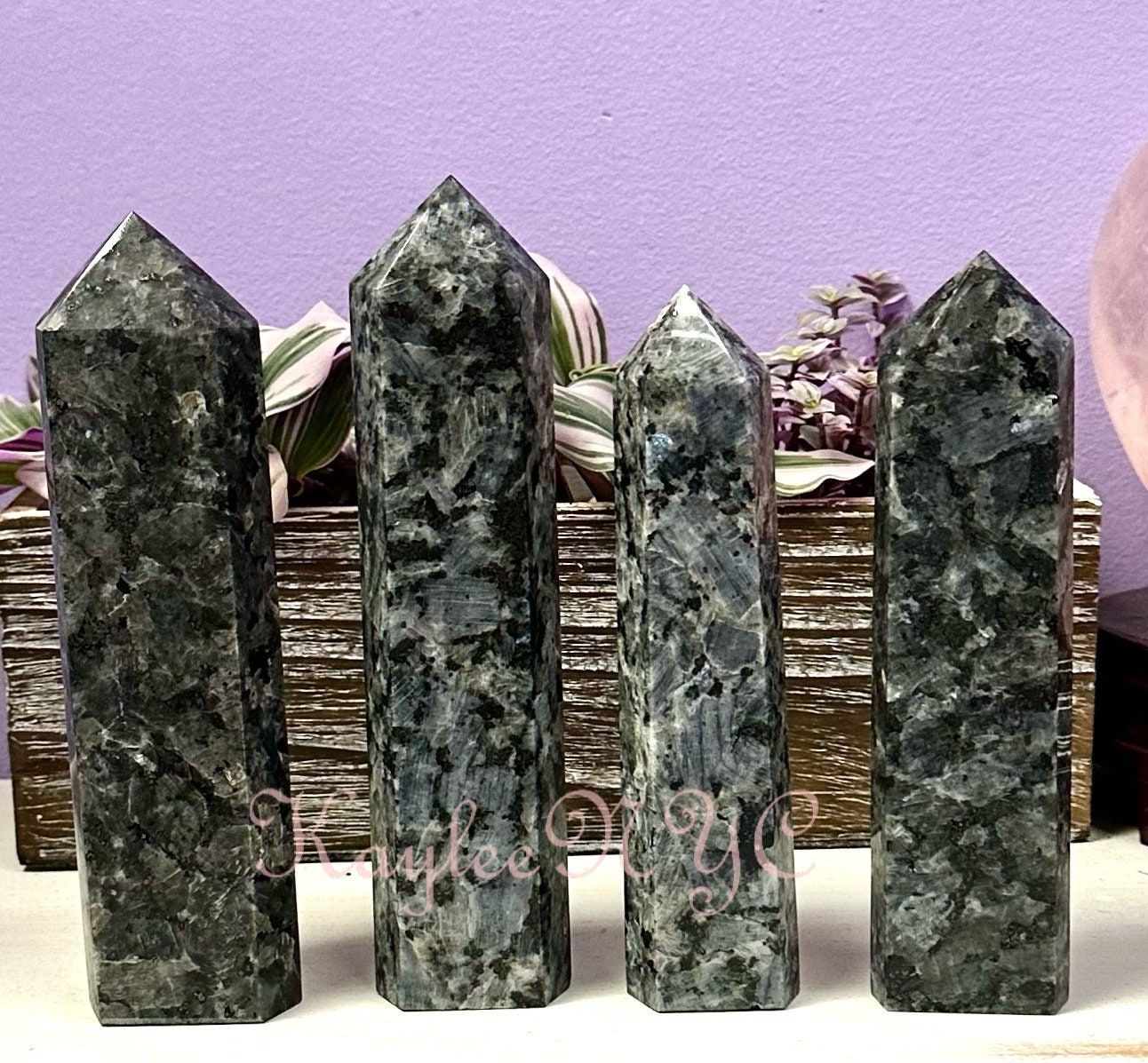 Wholesale Lot 4 pcs large Natural Larvikite Obelisk Tower Point Crystal Healing