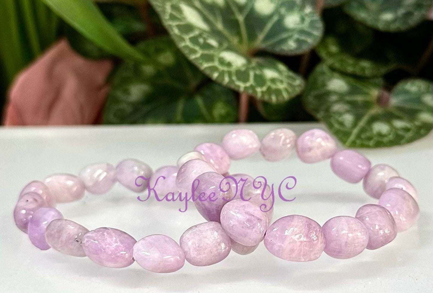 Wholesale 6 Pcs 10x12mm 7.5” Natural Kunzite tumble Stretch Bracelet Crystal Healing Energy