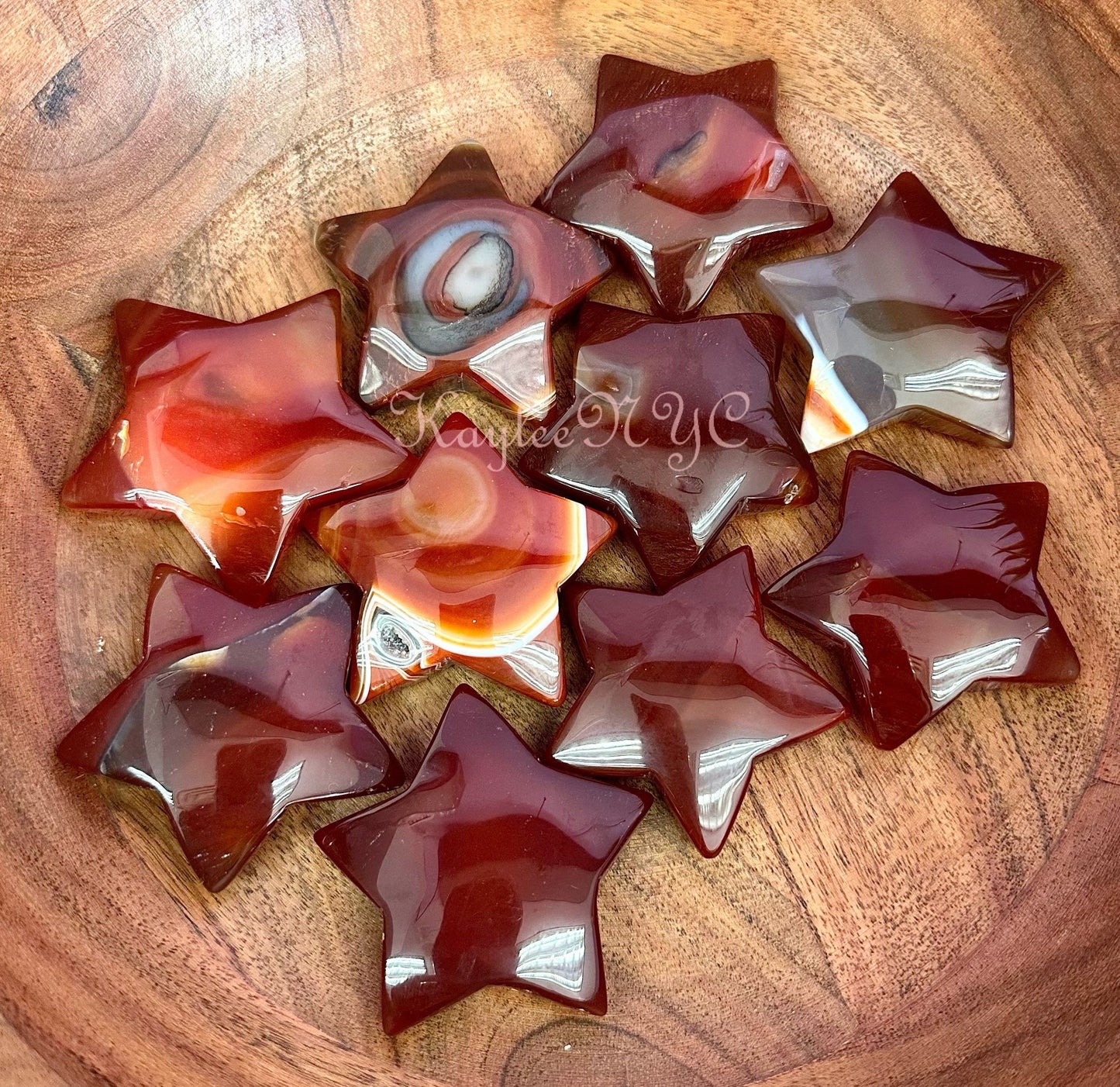 Wholesale Lot 10 PCs Natural Carnelian Crystal Stars Healing Energy