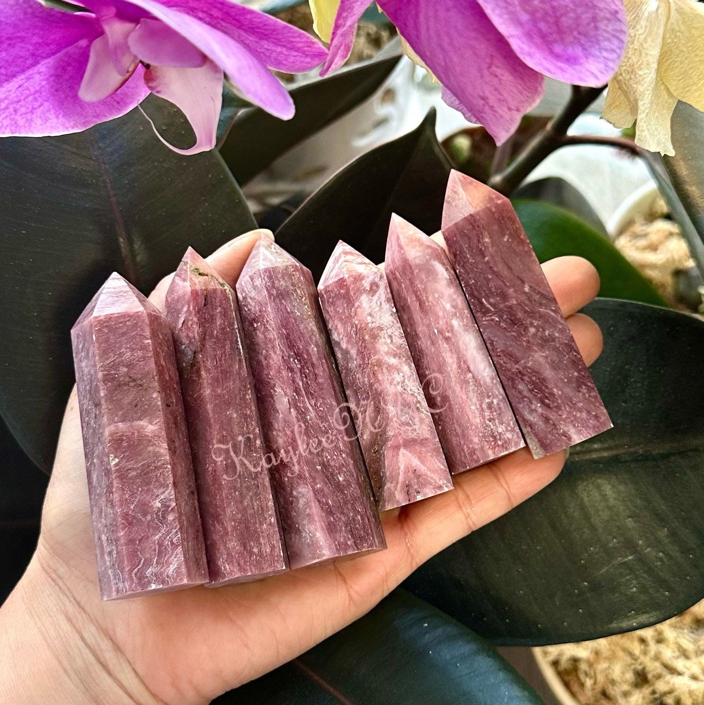 Wholesale Lot 1 Lb Natural Red Lepidolite Obelisk Tower Point Crystal Healing