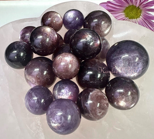 Wholesale Lot 0.5 lb Natural Lepidolite Purple Mica Spheres Crystal Ball Energy Healing