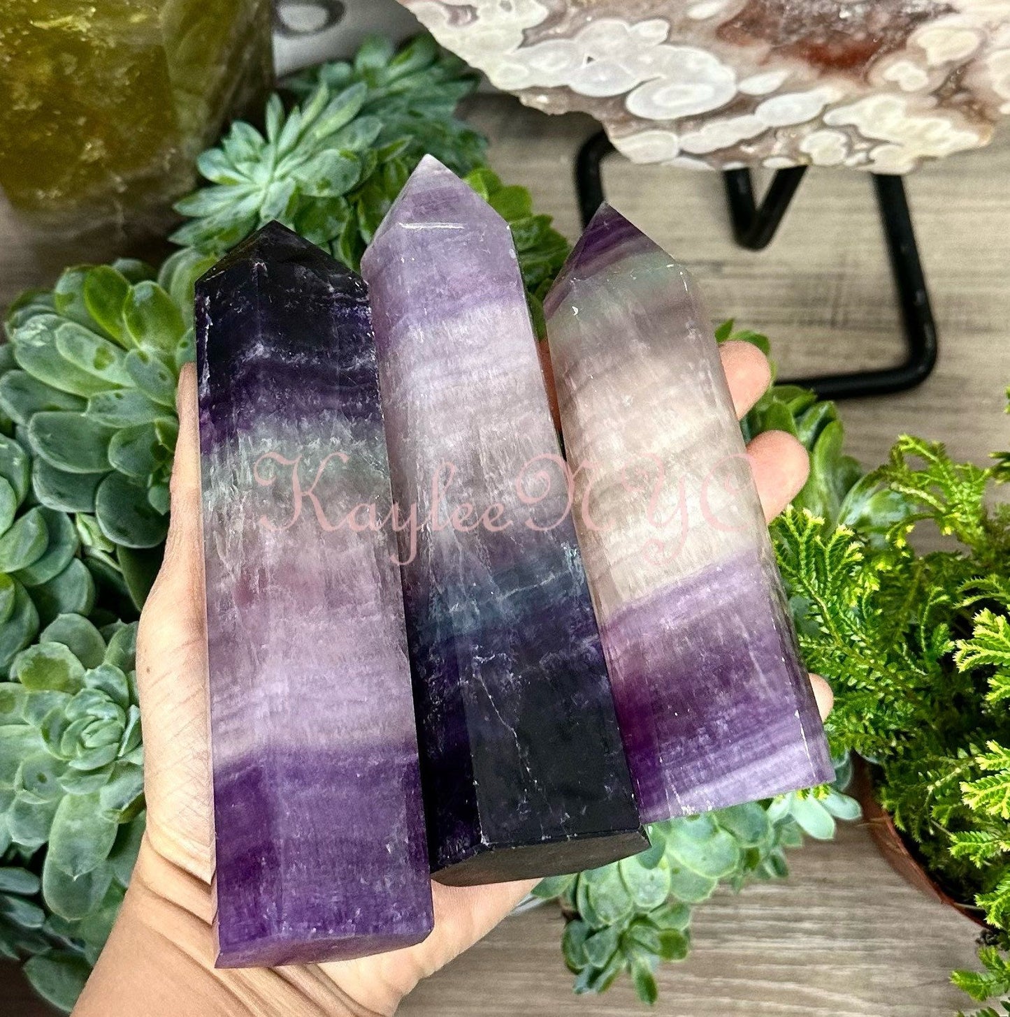 Wholesale Lot 4-5pcs Natural Fluorite obelisk Tower Point Crystal Healing Energy 3.8 to 4 lbs