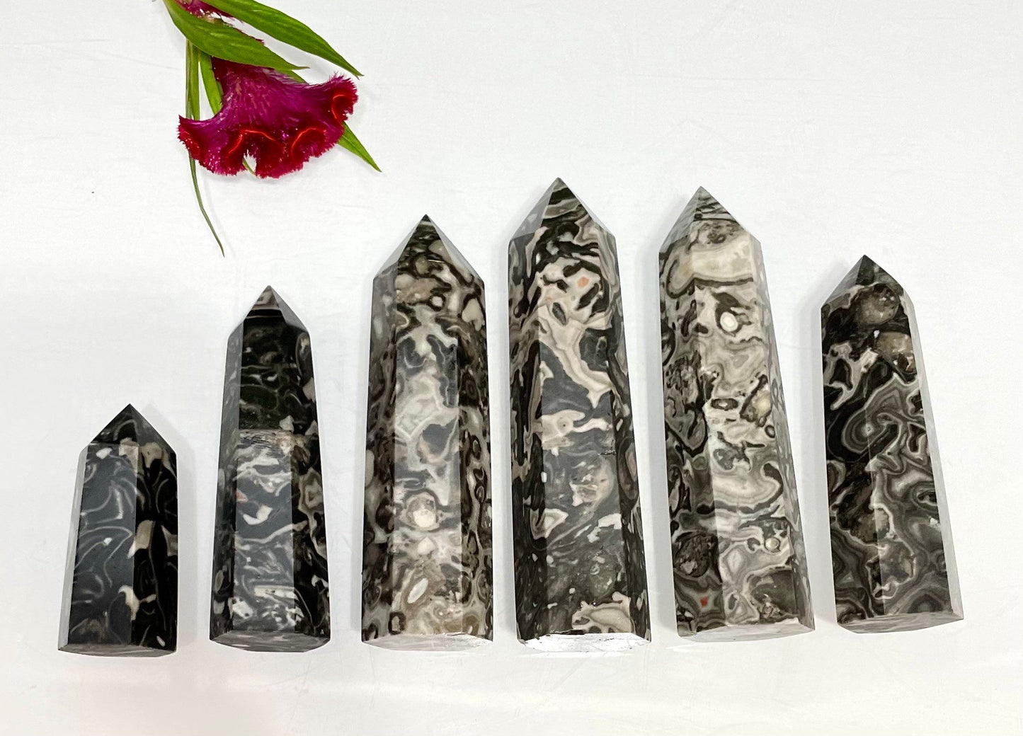 Wholesale Lot 1 lb Natural Picasso Jasper Tower Obelisk Point Wand Crystal Energy Healing