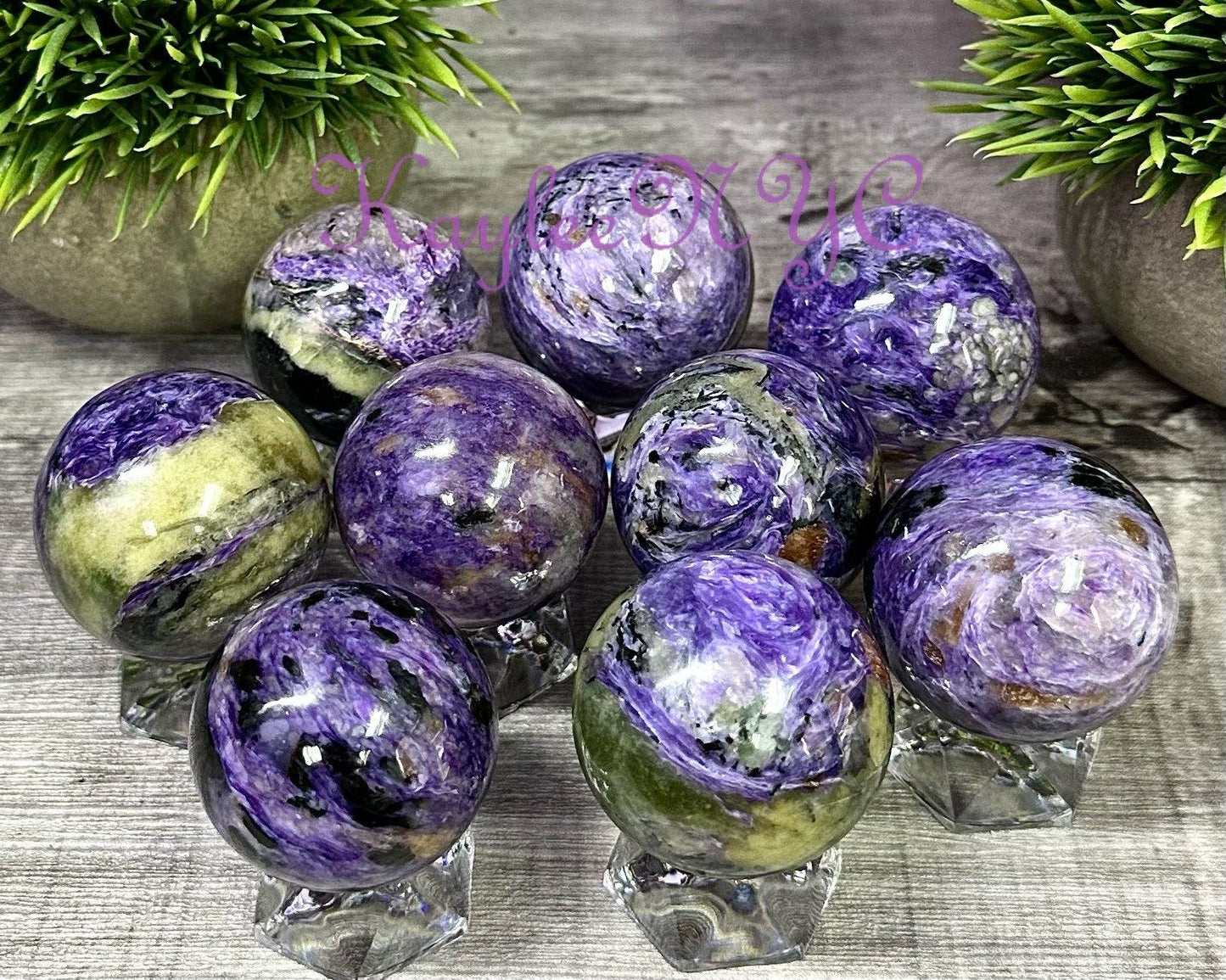 Wholesale Lot 2 lbs Natural Charoite Spheres Crystal Ball Energy Healing