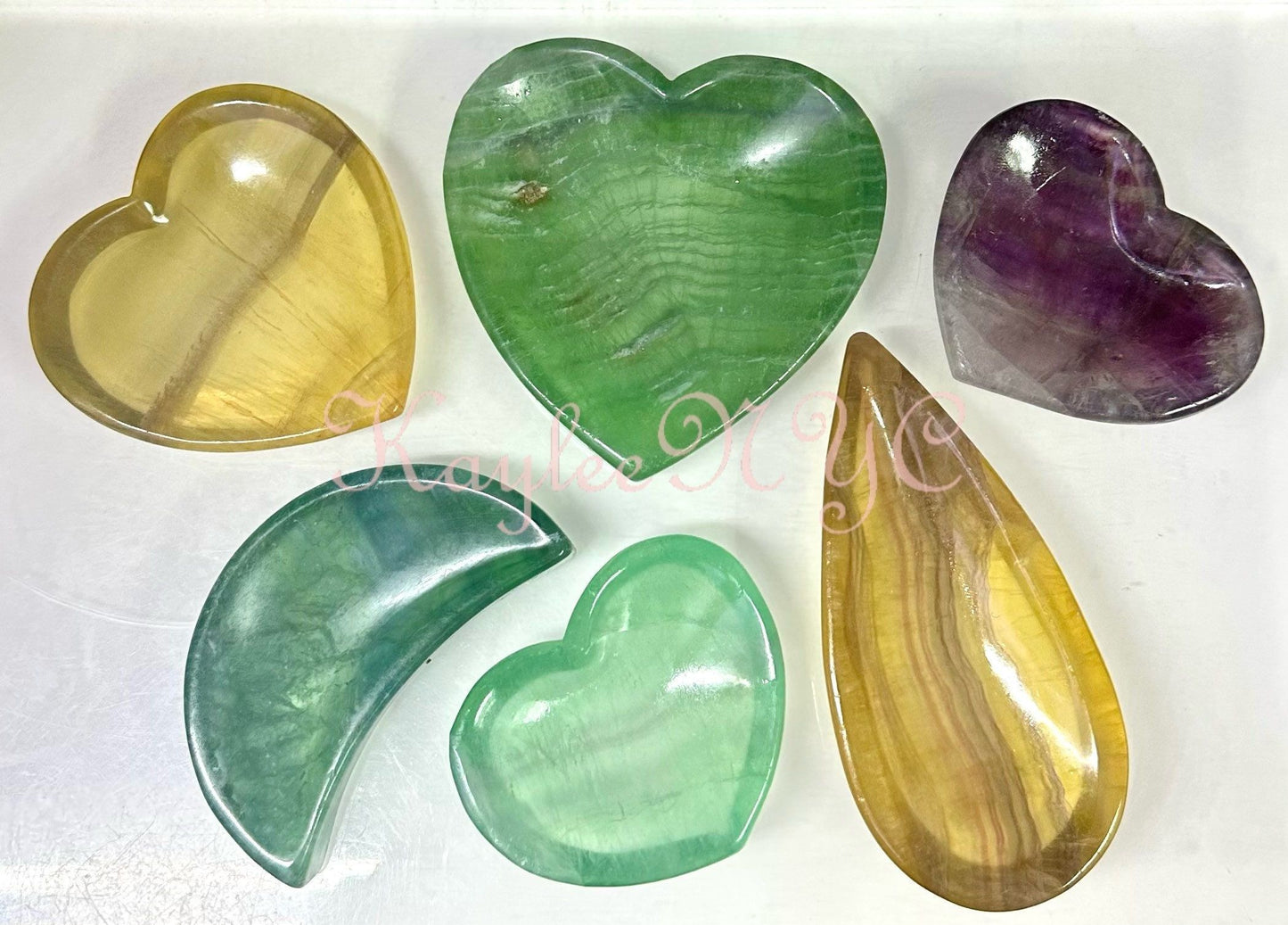 Wholesale Lot 6 pcs Natural Fluorite mixed Bowls Crystal Healing Energy