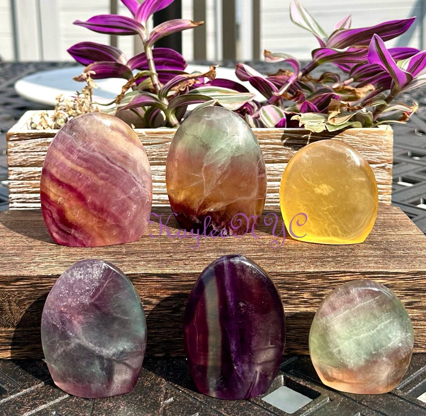 Wholesale Lot 5-6 pcs Natural Rainbow Fluorite Freeform Crystal Healing Energy 2.8-3 lbs