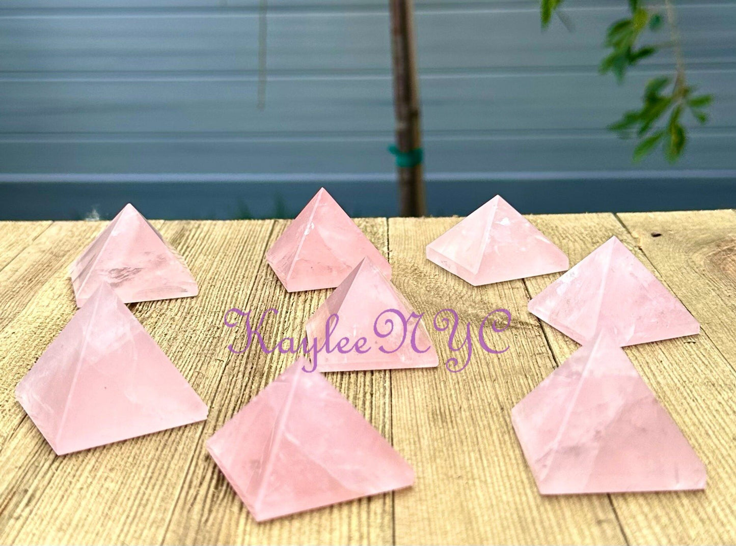 Wholesale Lot 8 PCs Natural Rose Quartz Pyramid Crystal Healing Energy 1-1.1 lb