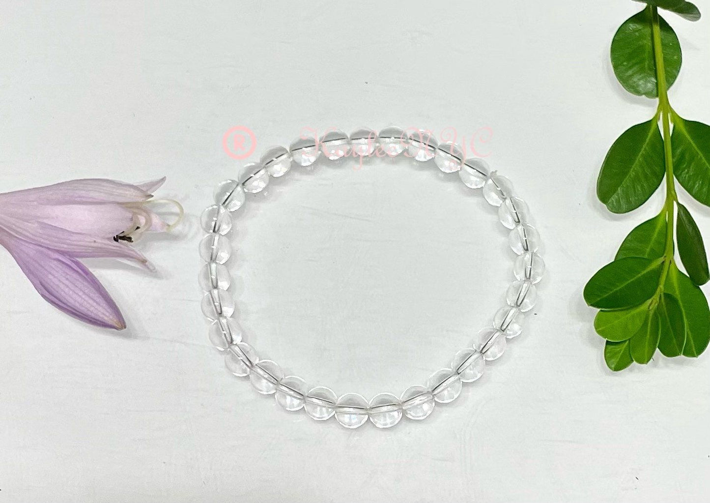 Wholesale 6 Pcs Natural Clear Quartz 6mm 7.5” Crystal Healing Stretch Bracelet