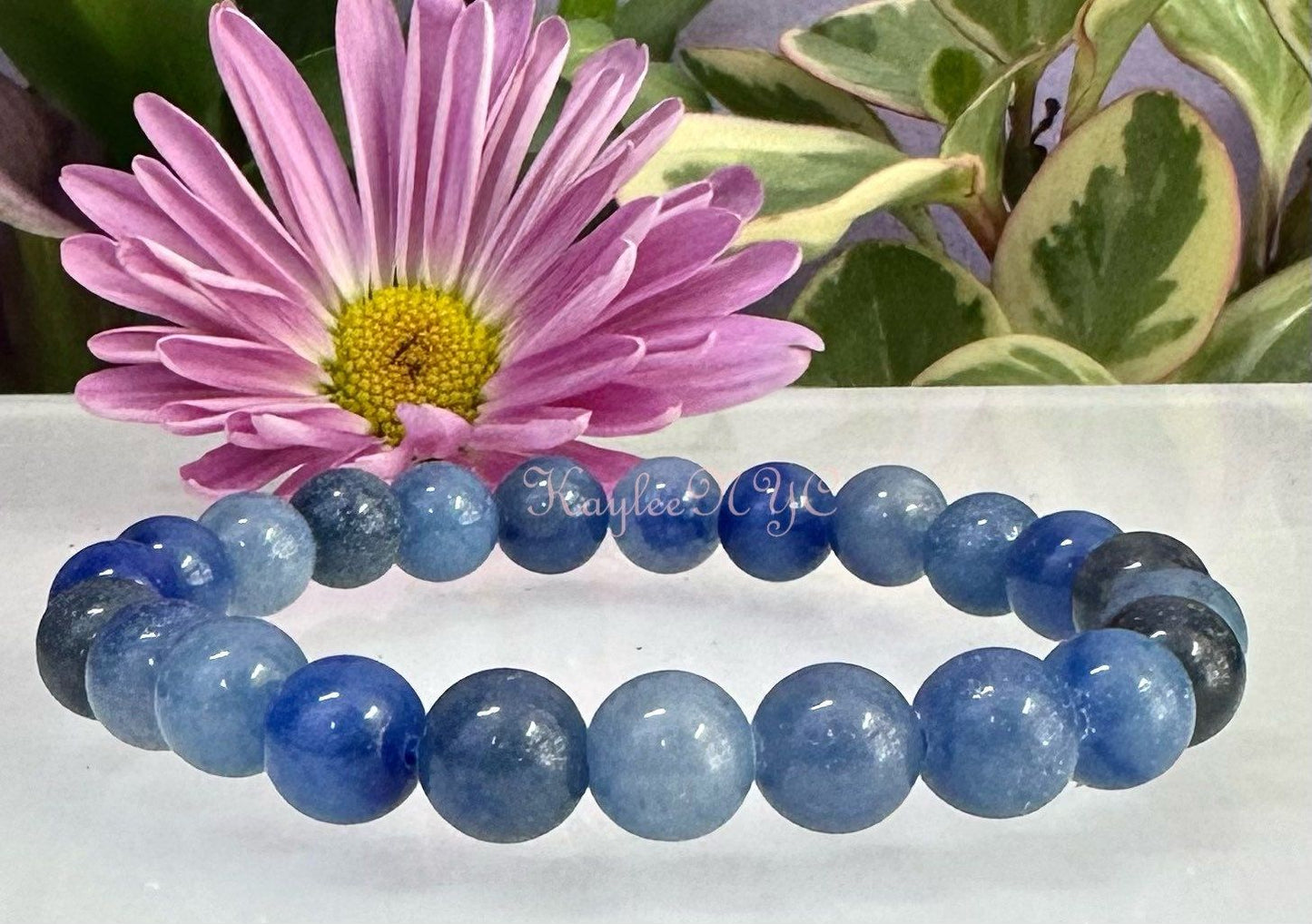 Wholesale 6 Pcs Natural Blue Aventurine 8mm 7.5”  Crystal Healing Stretch Bracelet