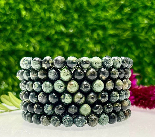 Wholesale 6 Pcs Natural Kambaba Jasper 6mm 7.5” Crystal Healing Stretch Bracelet