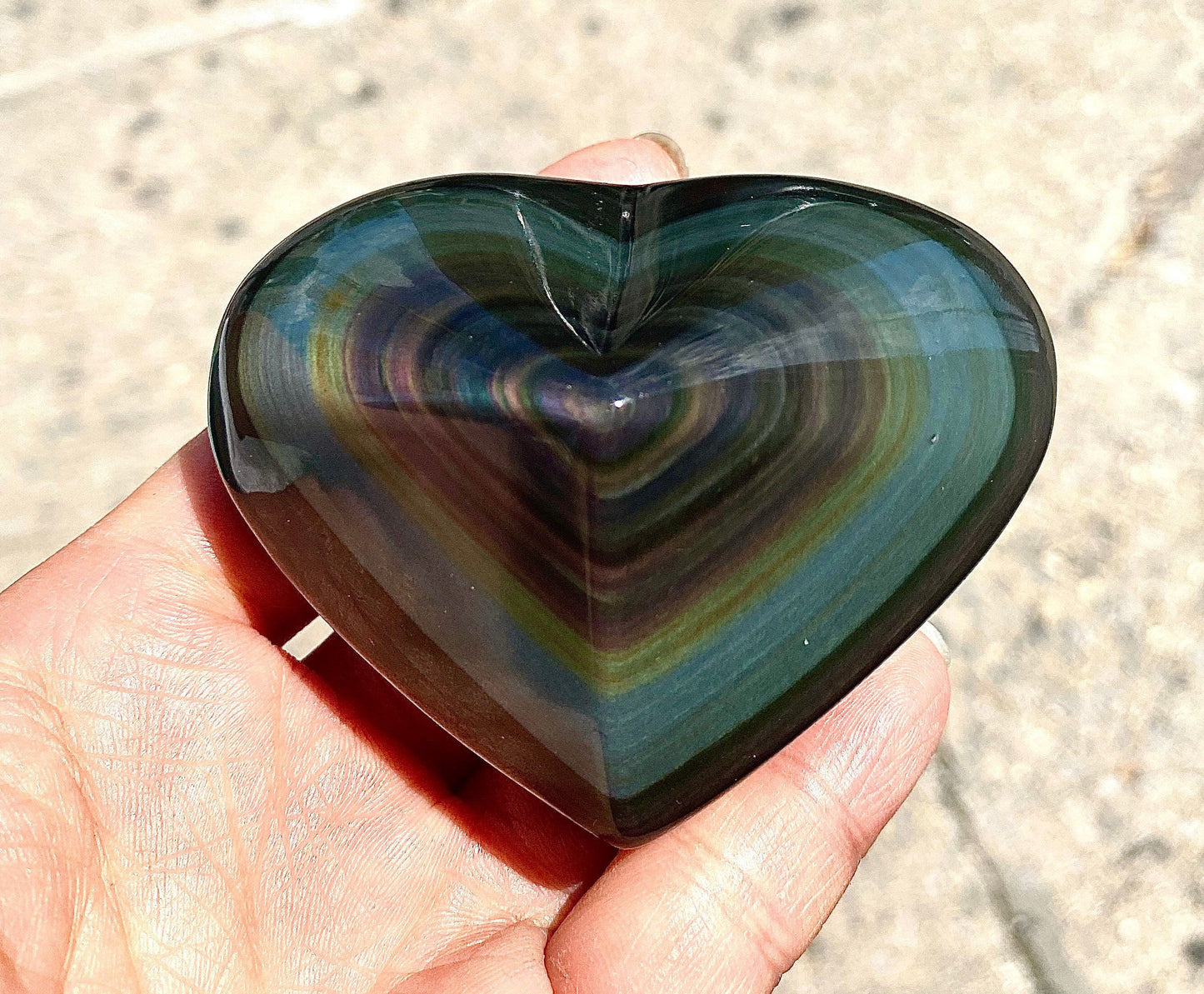 Wholesale Lot 1 Lb Natural Rainbow Obsidian Heart Crystal Natural Energy