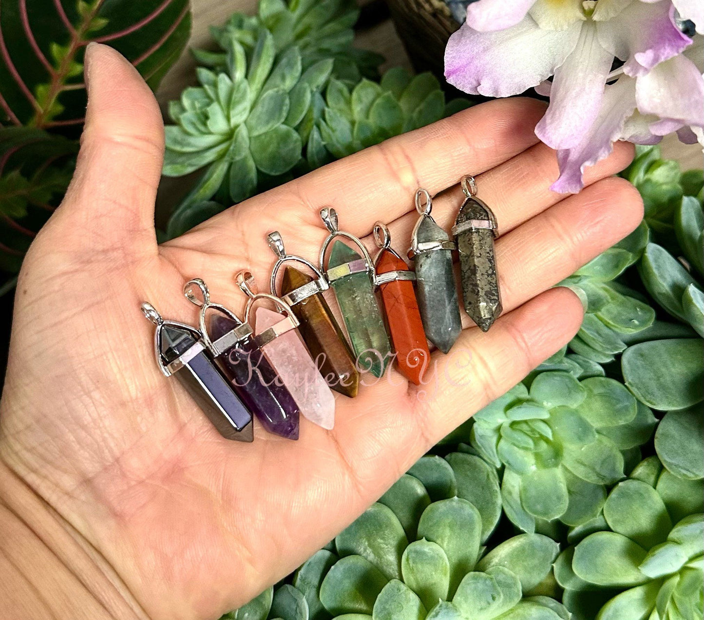 Wholesale Lot 16 Pcs Mix Crystal Pendant Nice Quality Natural Healing Energy