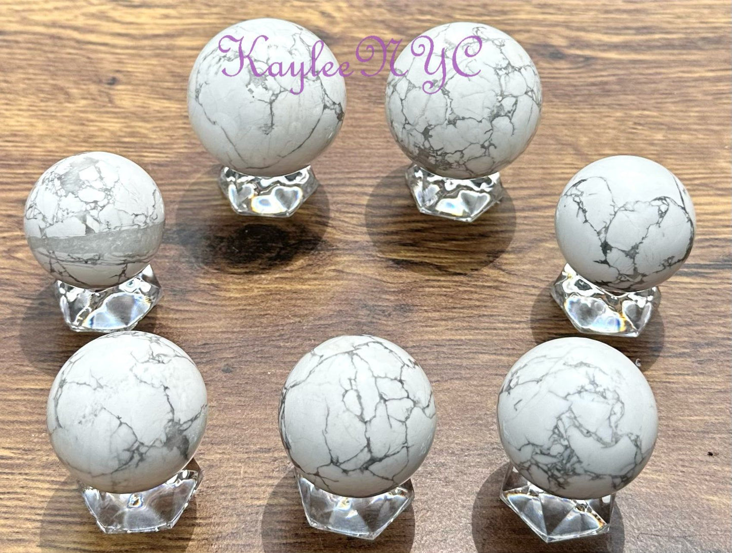 Wholesale Lot 7 Pcs Natural Howlite Sphere Crystal Balk Nice Quality