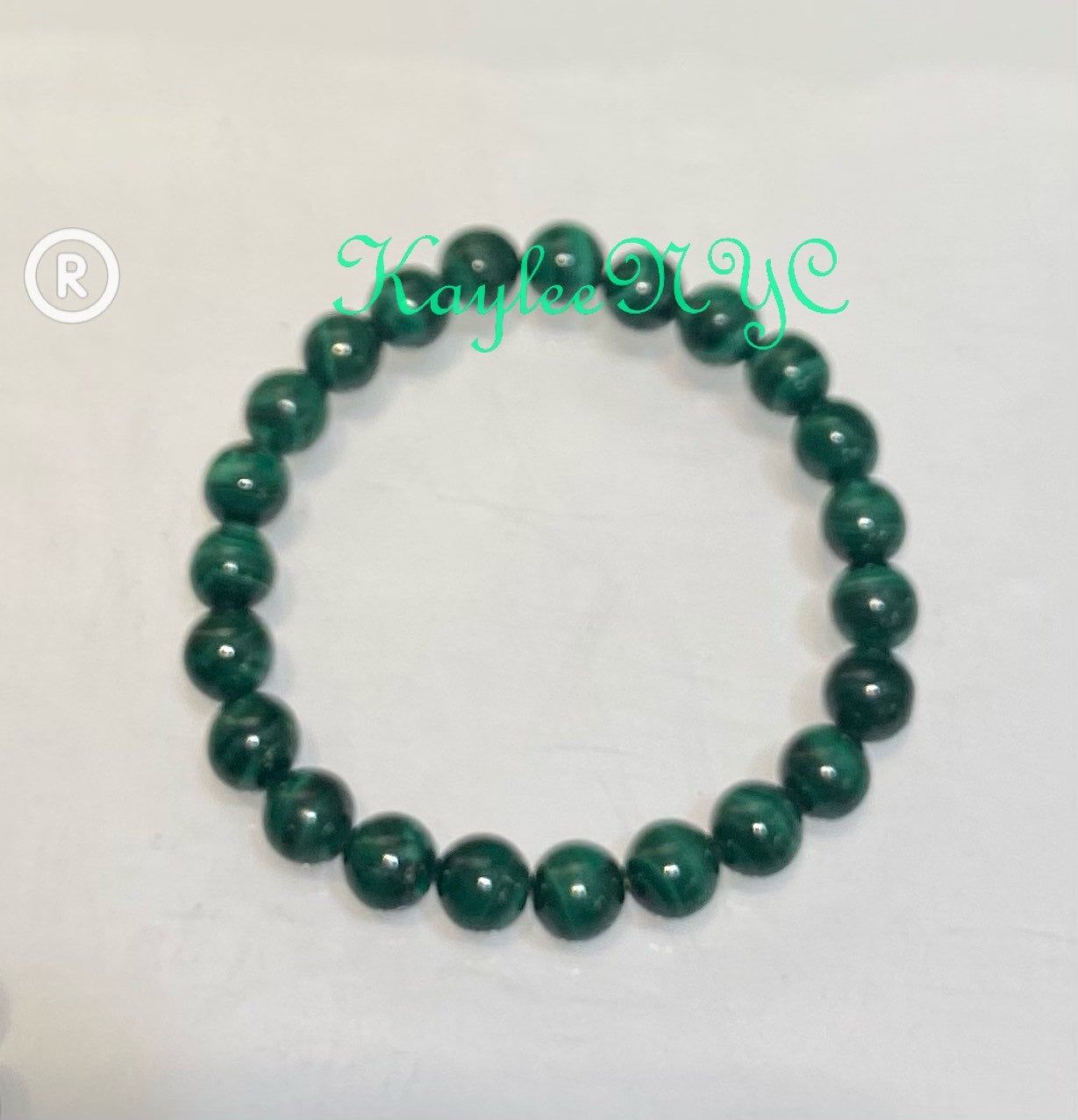 Wholesale 6 Pcs Natural Malachite 8mm 7.5” Crystal Healing Stretch Bracelet