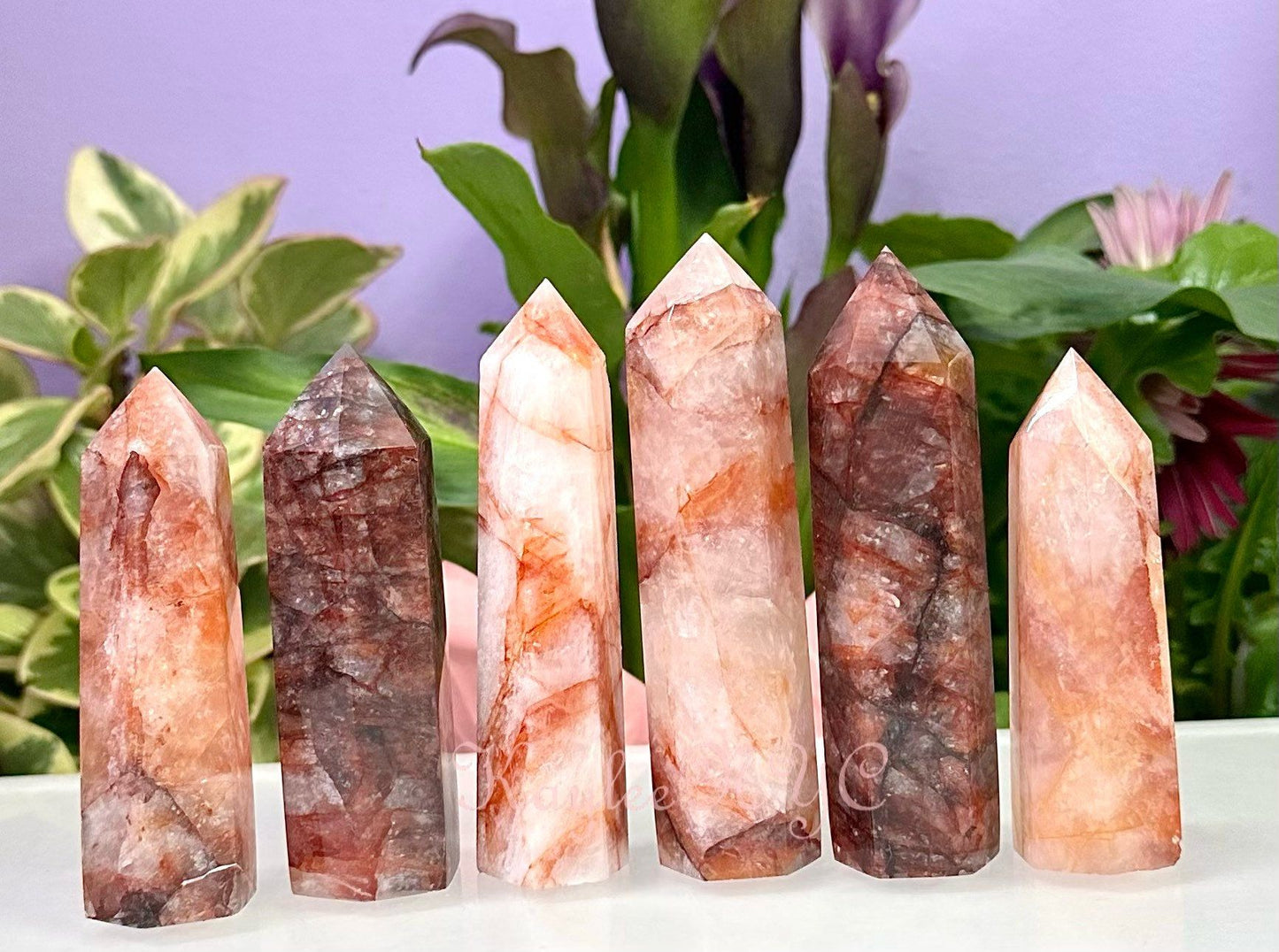 Wholesale Lot 1 Lb Natural Hematoid Fire Quartz Obelisk Tower Point Crystal Healing