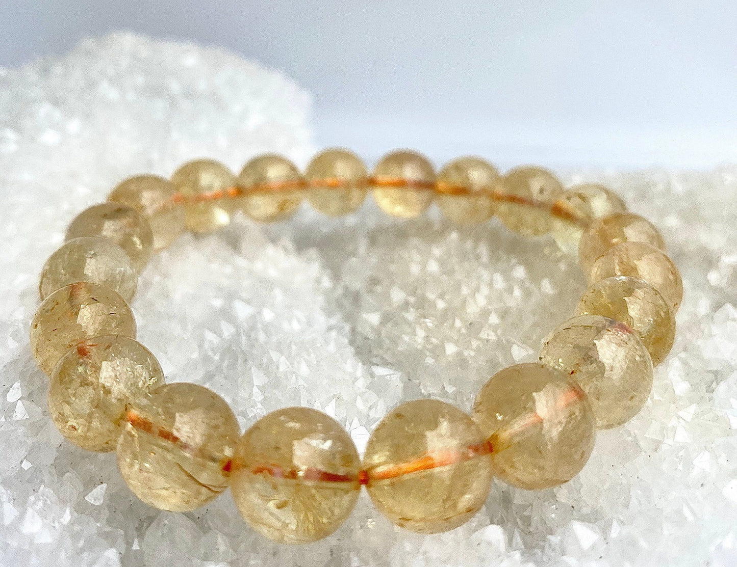 Wholesale Lot 6 Pcs Citrine 10mm 7.5” Crystal Healing Stretch Bracelet