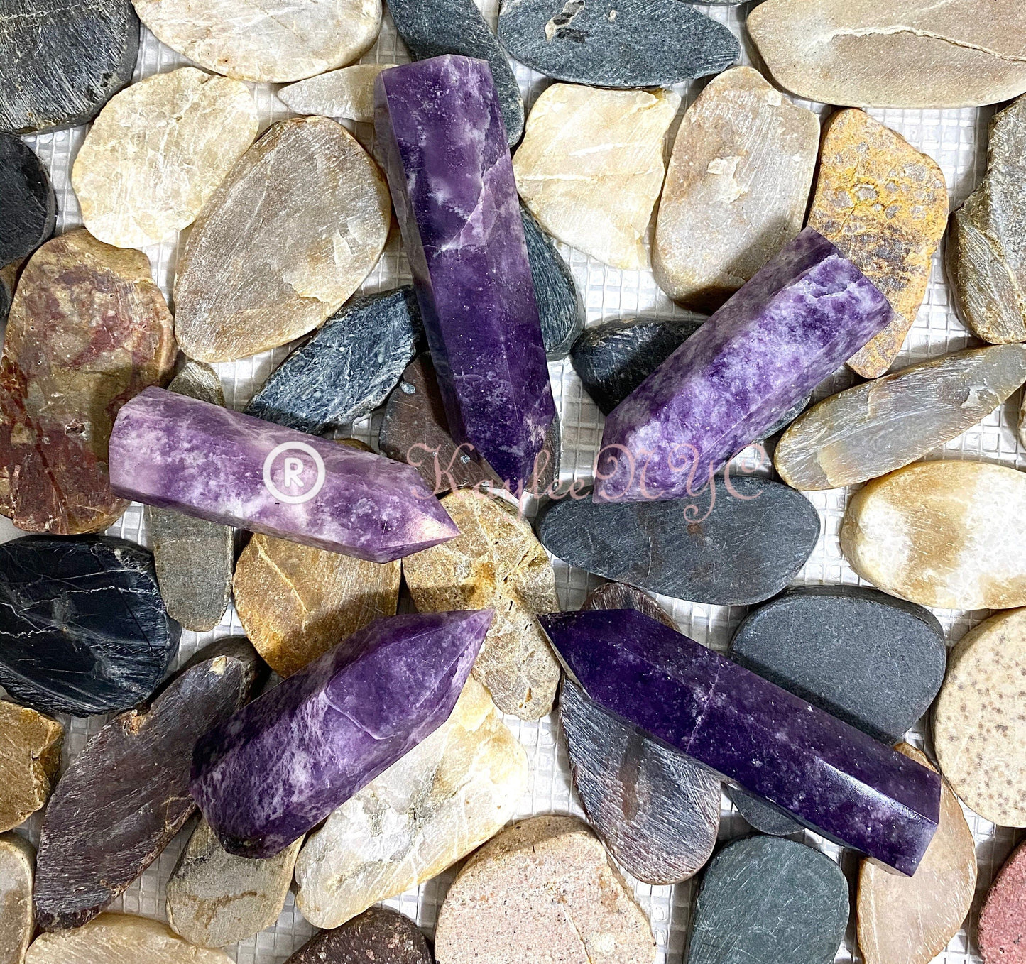 Wholesale Lot 1 lb Natural Lepidolite Tower Obelisk Point Wand Crystal Energy Healing