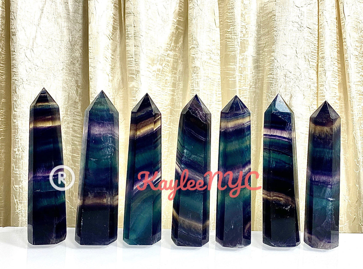 Wholesale Lot 2 Lbs Dark Rainbow Fluorite Obelisk Point Crystal Natural Energy Tower