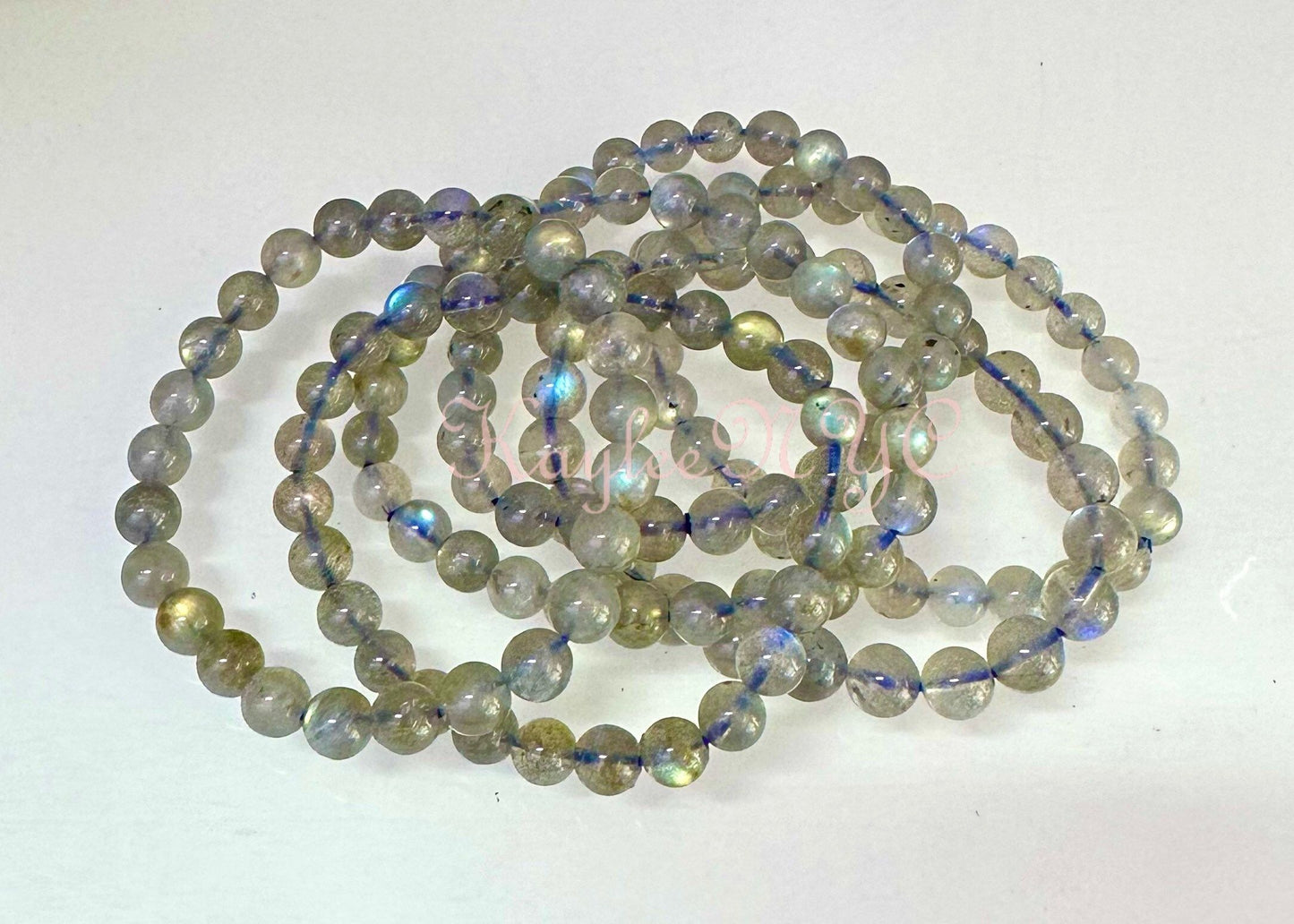 Wholesale 6 Pcs Natural Labradorite Bracelet 7-7.5mm 7.5” Healing Energy Crystal