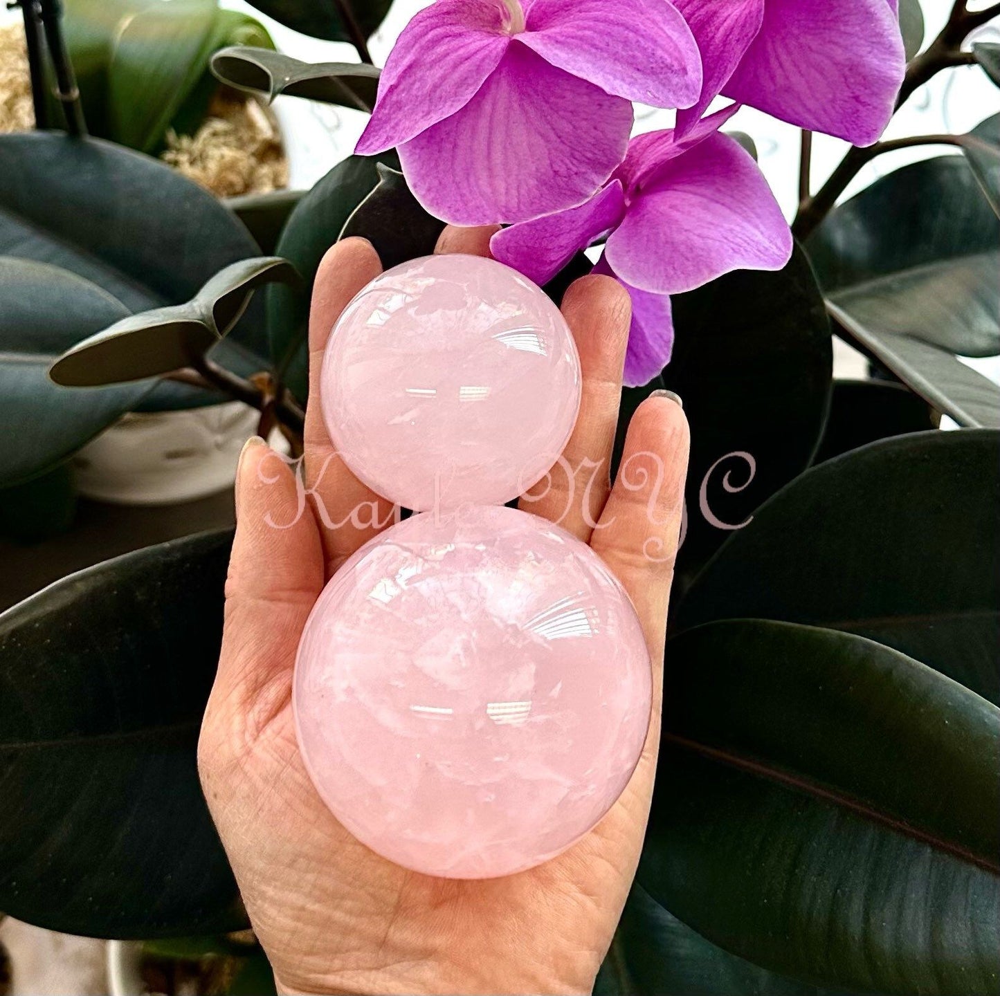 Wholesale Lot 7 PCs Natural Rose Quartz Spheres Crystal Ball very nice quality 4.8-5lbs