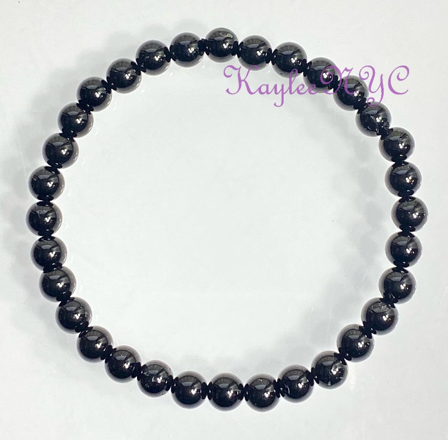 Wholesale Lot 6 Pcs Black Onyx 6mm 7.5” Crystal Healing Stretch Bracelet