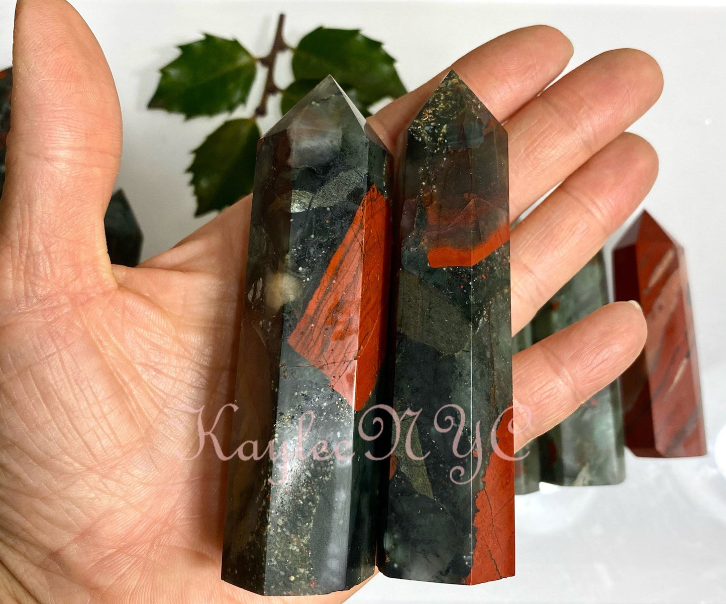 Wholesale Lot 2 Lbs Natural Bloodstone Obelisk Tower Point Crystal Energy