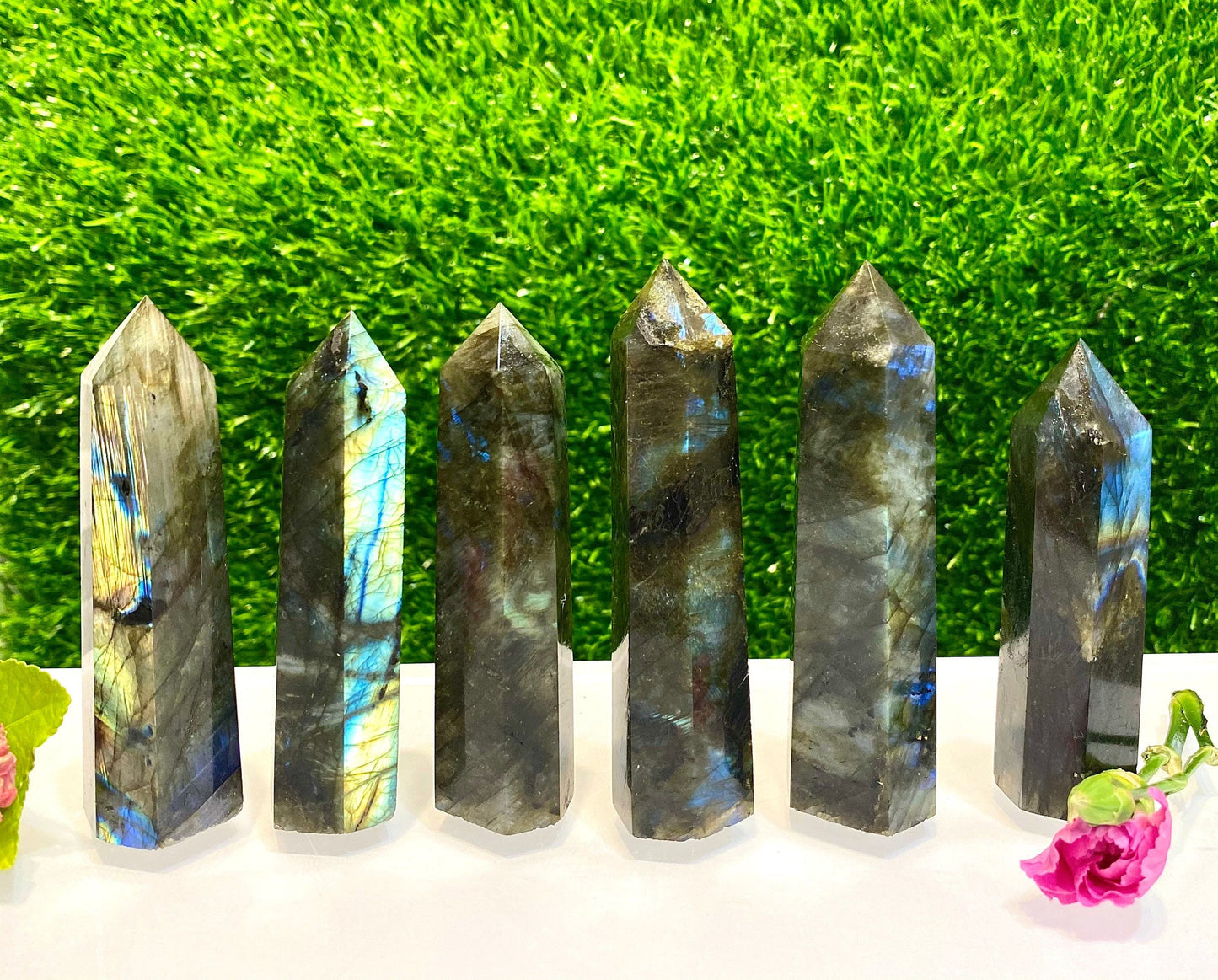 Wholesale Lot 1 Lb Natural Labradorite Obelisk Point Crystal Natural Energy