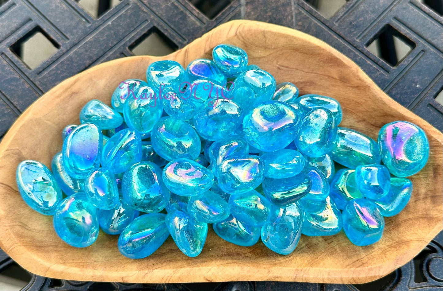 Wholesale Lot 2 Lbs Aqua Aura Quartz Tumble Crystal Nice Quality Healing Energy