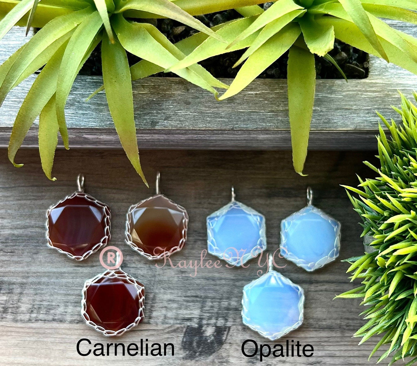 Wholesale Lot 12 Pcs Hexagon Hand Wrapped Pendant Crystal Healing Energy