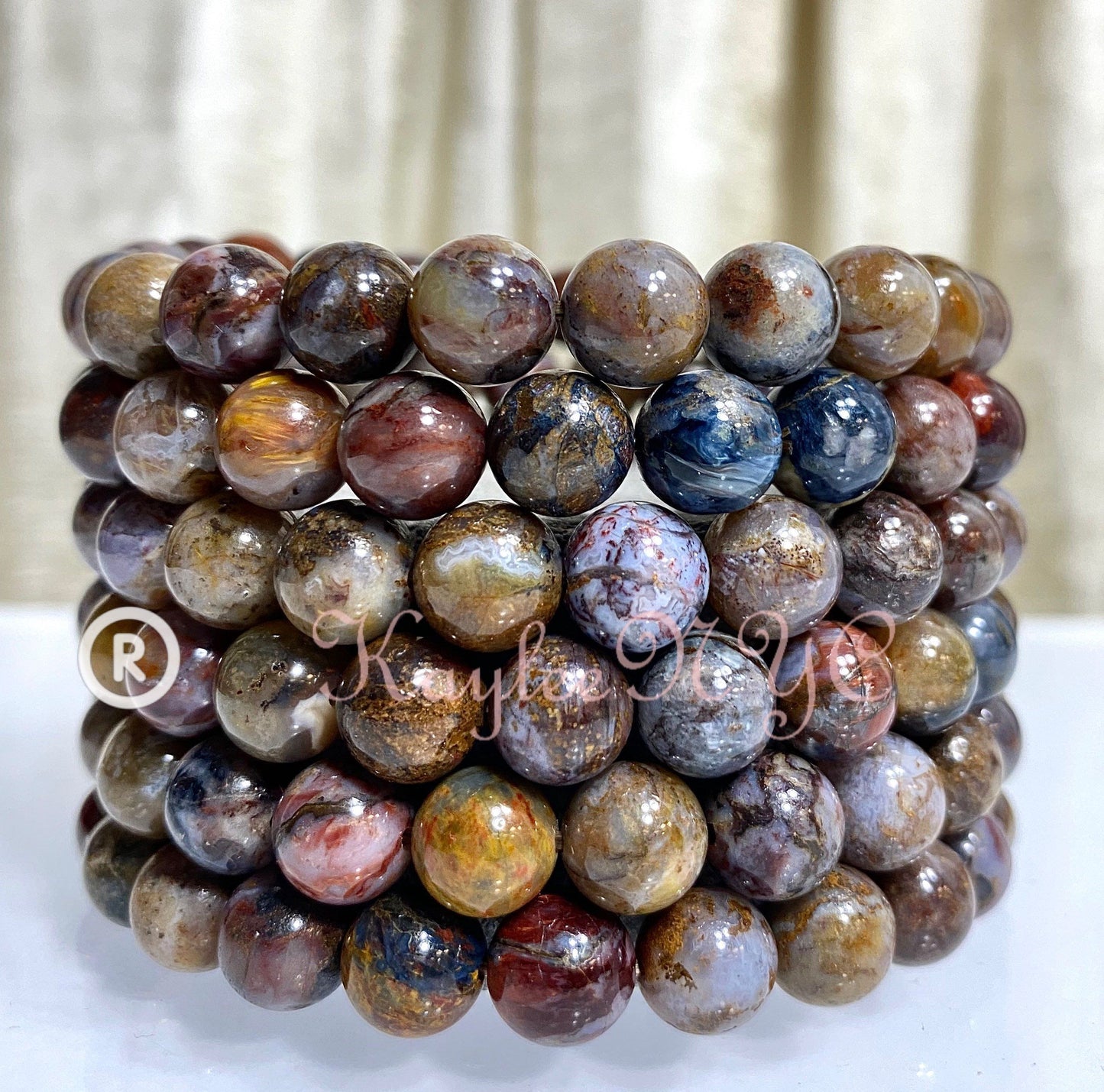 Wholesale 6 Pcs Natural Pietersite 8mm 7.5” Crystal Healing Stretch Bracelet