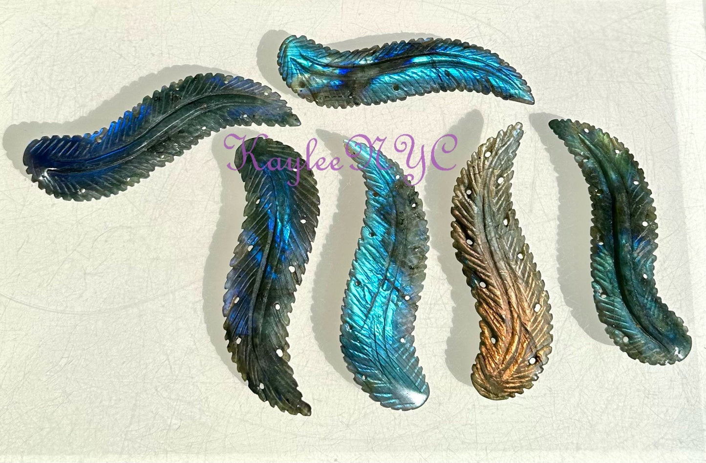 Wholesale Lot 6 PCs 4” Natural Labradorite Feather Healing Energy