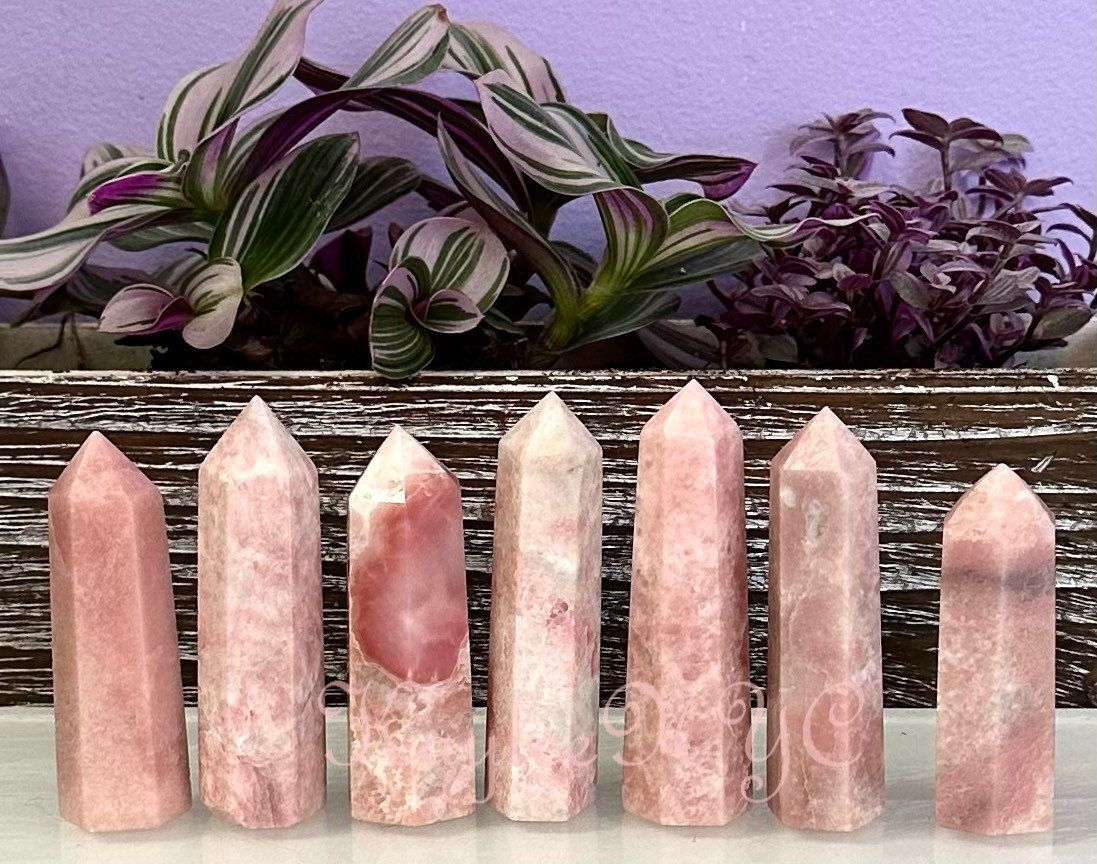 Wholesale Lot 1 Lb Natural Pink Jade Obelisk Tower Point Crystal Energy