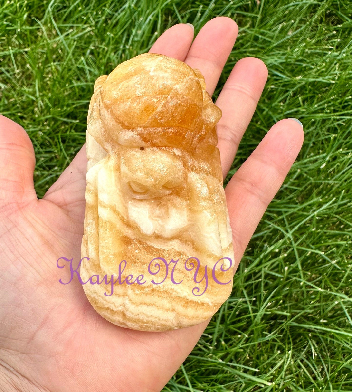 Wholesale lot 4 Pcs Natural Orange Calcite mixed Carving