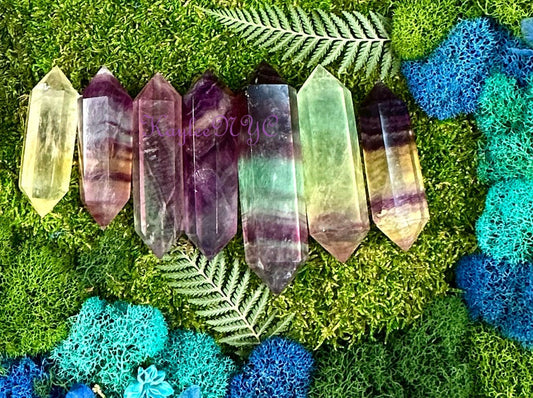 Wholesale Lot 1 Lb Natural Rainbow Fluorite Double Terminated Point Crystal Healing Energy