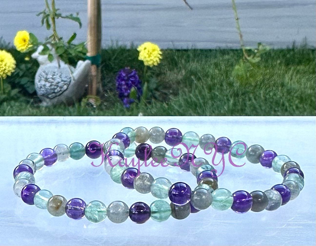 Wholesale 6 Pcs Crown Chakra Bracelet 6mm 7.5” Healing Energy Crystal