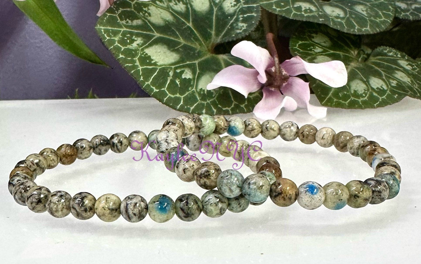 Wholesale Lot 6 Pcs Natural K2 Jasper 6mm 7.5” Crystal Healing Stretch Bracelet