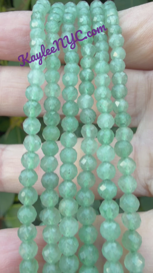 Wholesale Lot 6 Pcs Natural Faceted Aventurine 4mm 7.5” Crystal Healing Stretch Bracelet